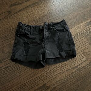 Black jean shorts